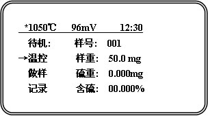 測(cè)硫儀控溫設(shè)定